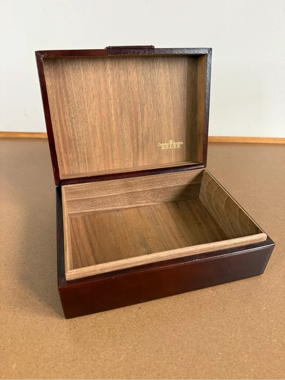 Rolex Vintage 70s-80s President Day Date Brown Leather Watch Box w/ Gold Buckle
